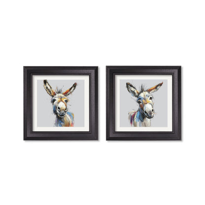 Donkey Jack & Jennet Cosy Sketch – Black Hurstwood Square Frame styled view – Leya Buster Interiors
