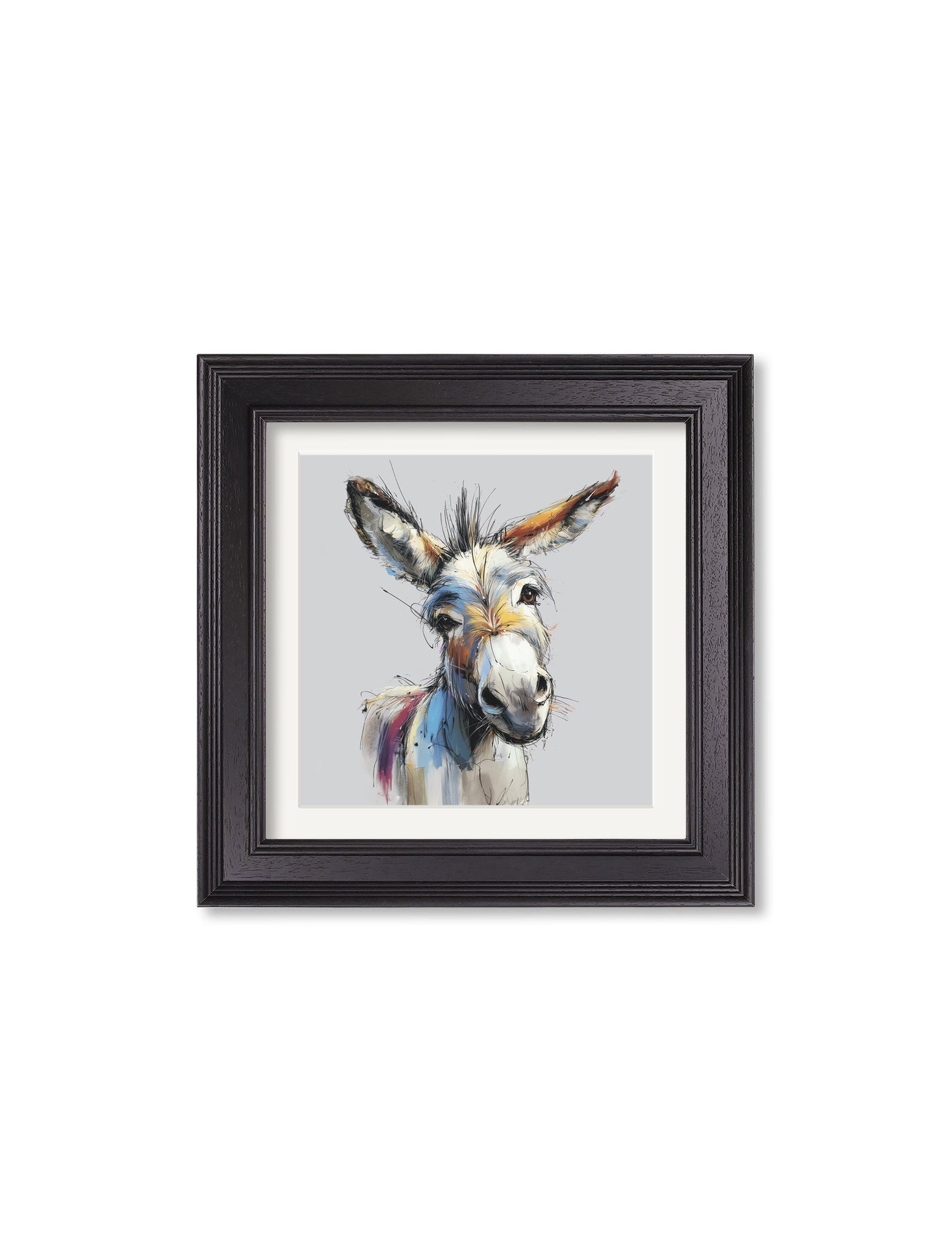 Donkey Jack & Jennet Cosy Sketch – Black Hurstwood Square Frame styled view – Leya Buster Interiors