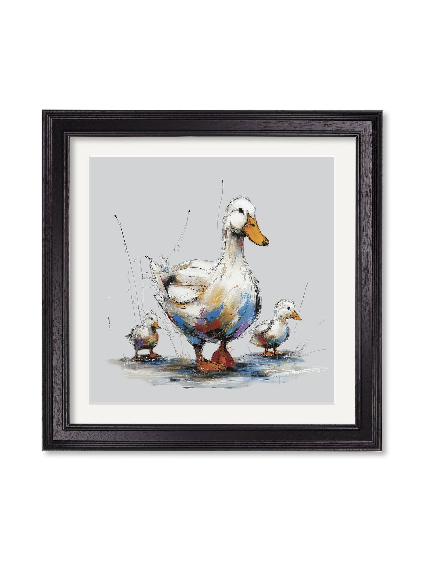 Family of Ducks Cosy Sketch – Black Hurstwood Square Frame detail – Leya Buster Interiors