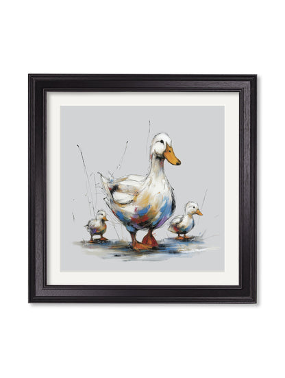 Family of Ducks Cosy Sketch – Black Hurstwood Square Frame detail – Leya Buster Interiors