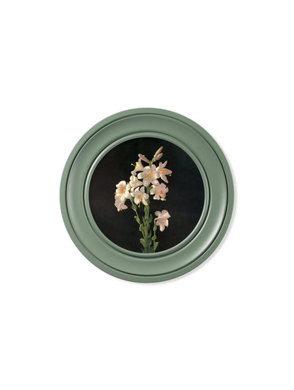 c.1874 George Cochran Lambdin Lillys – Round Frame Green styled view – Leya Buster Interiors