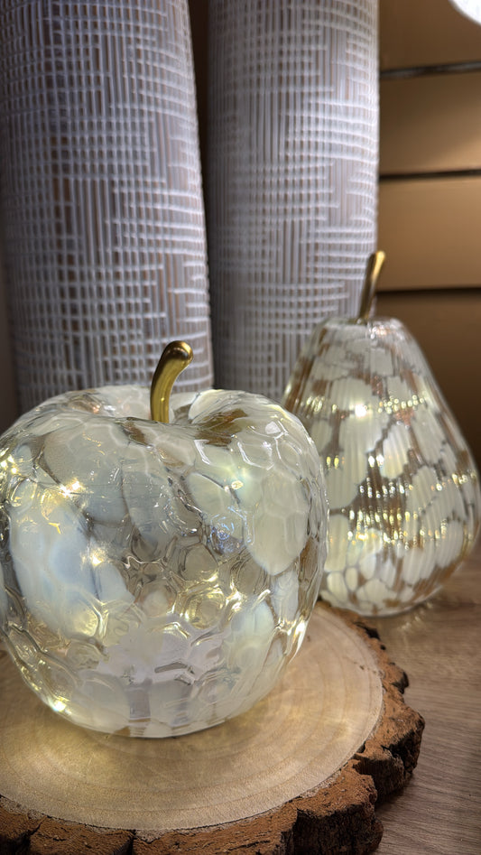 LED Gold Decorative Glass Spotted Pear