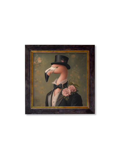 Baron Von Blush – Gentleman Flamingo Oxford Square Frame styled view – Leya Buster Interiors