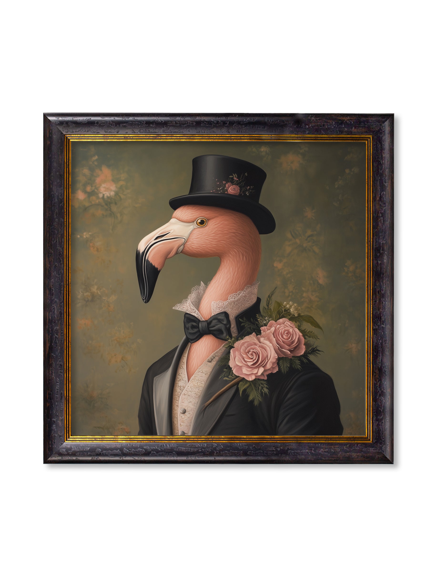 Baron Von Blush – Gentleman Flamingo Oxford Square Frame detail – Leya Buster Interiors