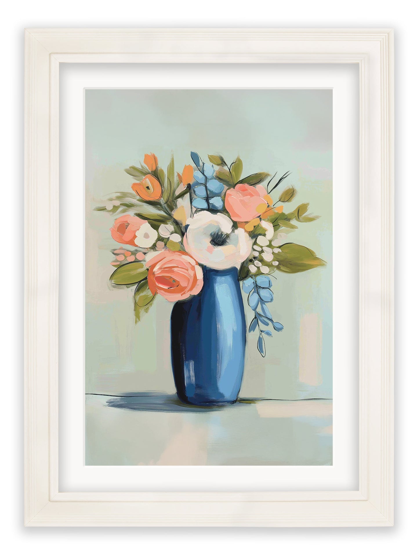 The Pastel Bouquet Duo – Cream Hurstwood Frame styled view – Leya Buster Interiors