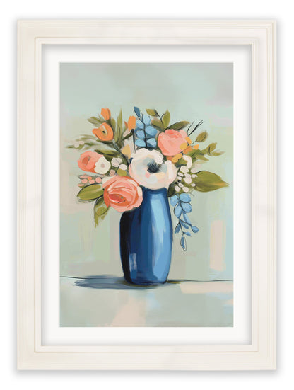 The Pastel Bouquet Duo – Cream Hurstwood Frame styled view – Leya Buster Interiors