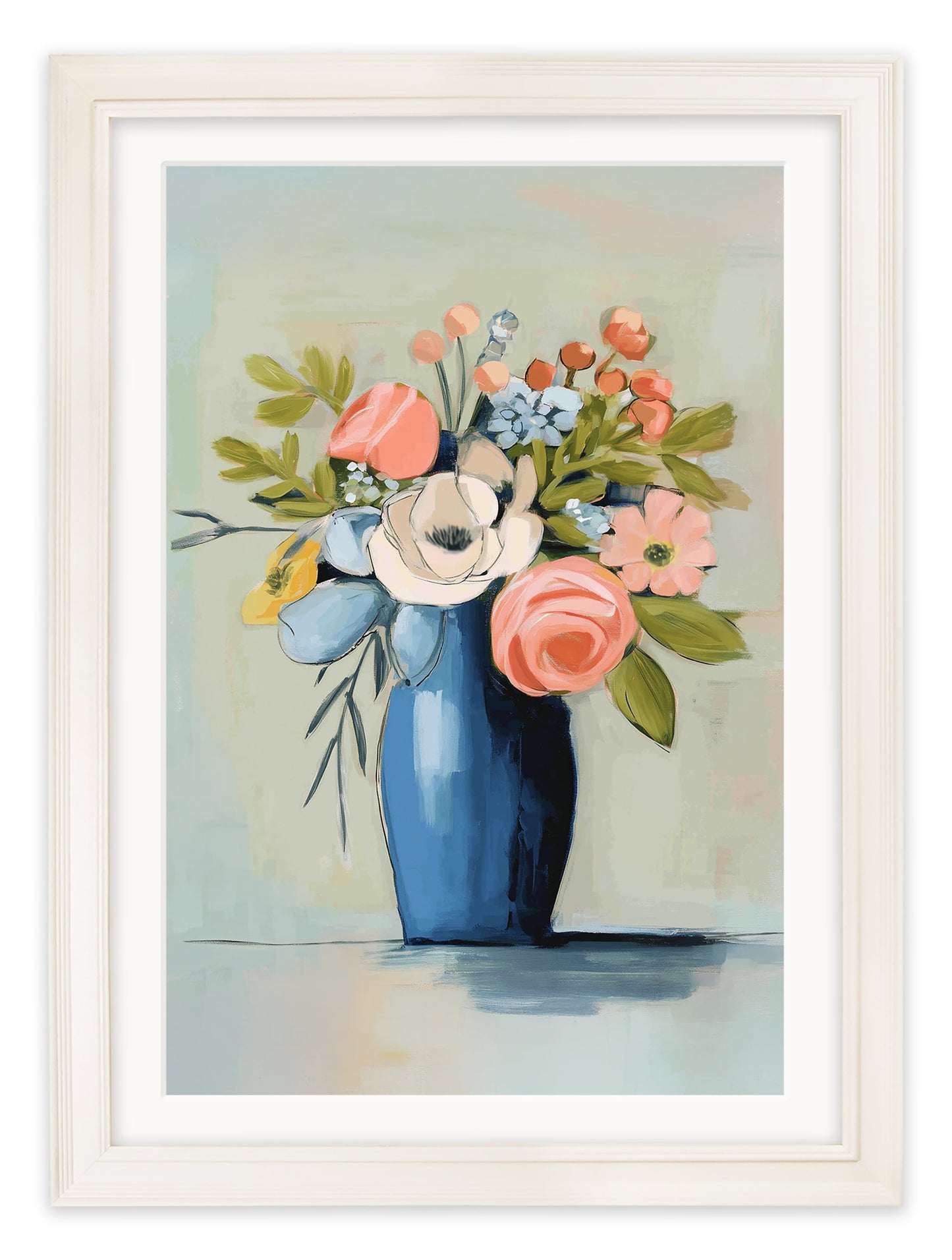 The Pastel Bouquet Duo – Cream Hurstwood Frame styled view – Leya Buster Interiors