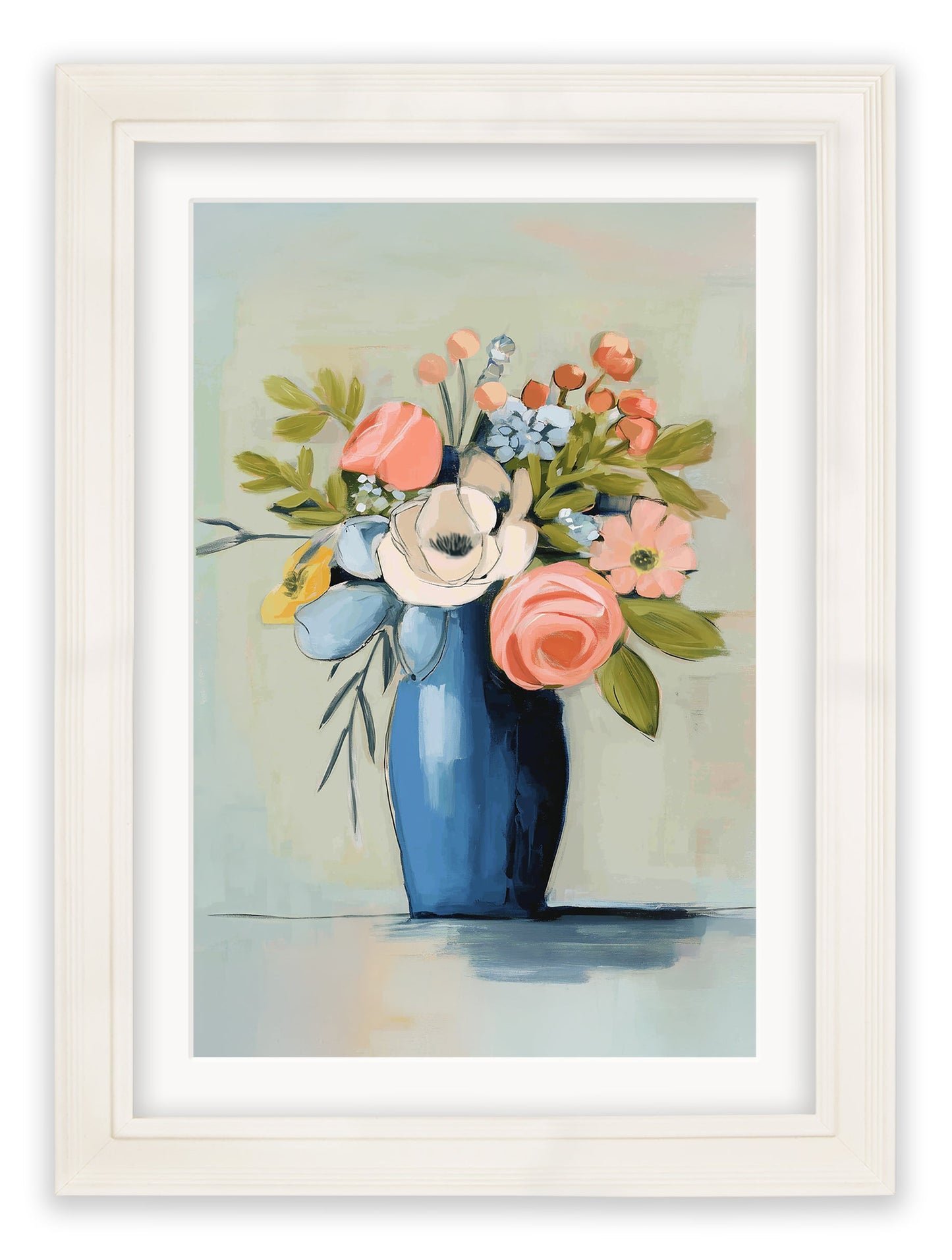 The Pastel Bouquet Duo – Cream Hurstwood Frame styled view – Leya Buster Interiors