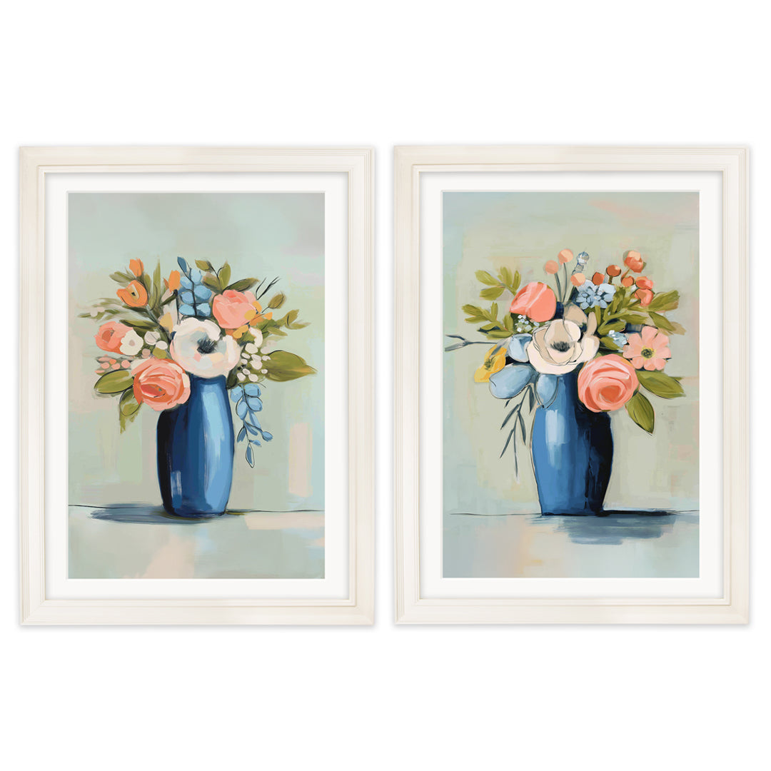 The Pastel Bouquet Duo – Cream Hurstwood Frame detail – Leya Buster Interiors
