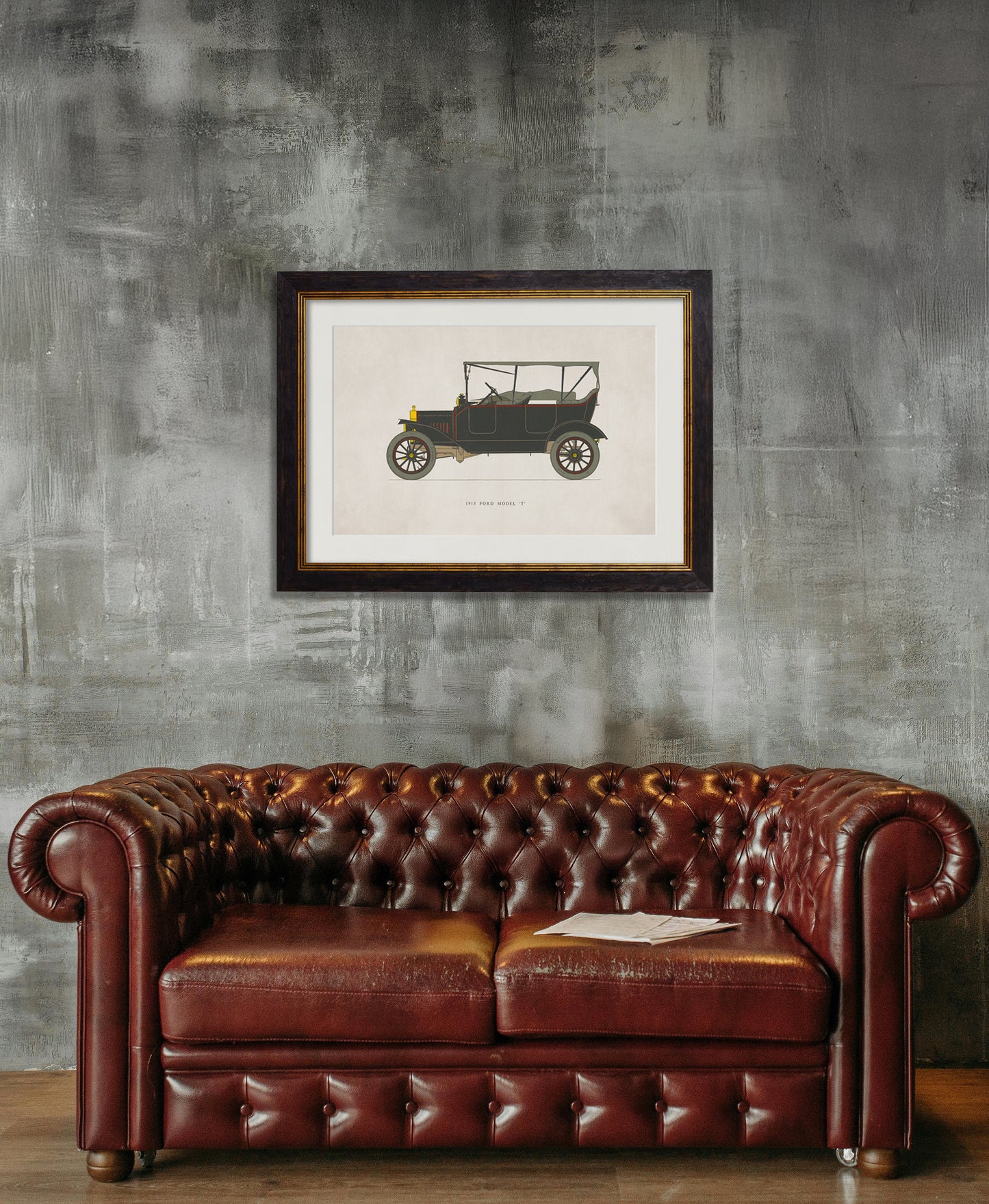 1915 FORD MODEL 'T' – framed wall art at Leya Buster Interiors