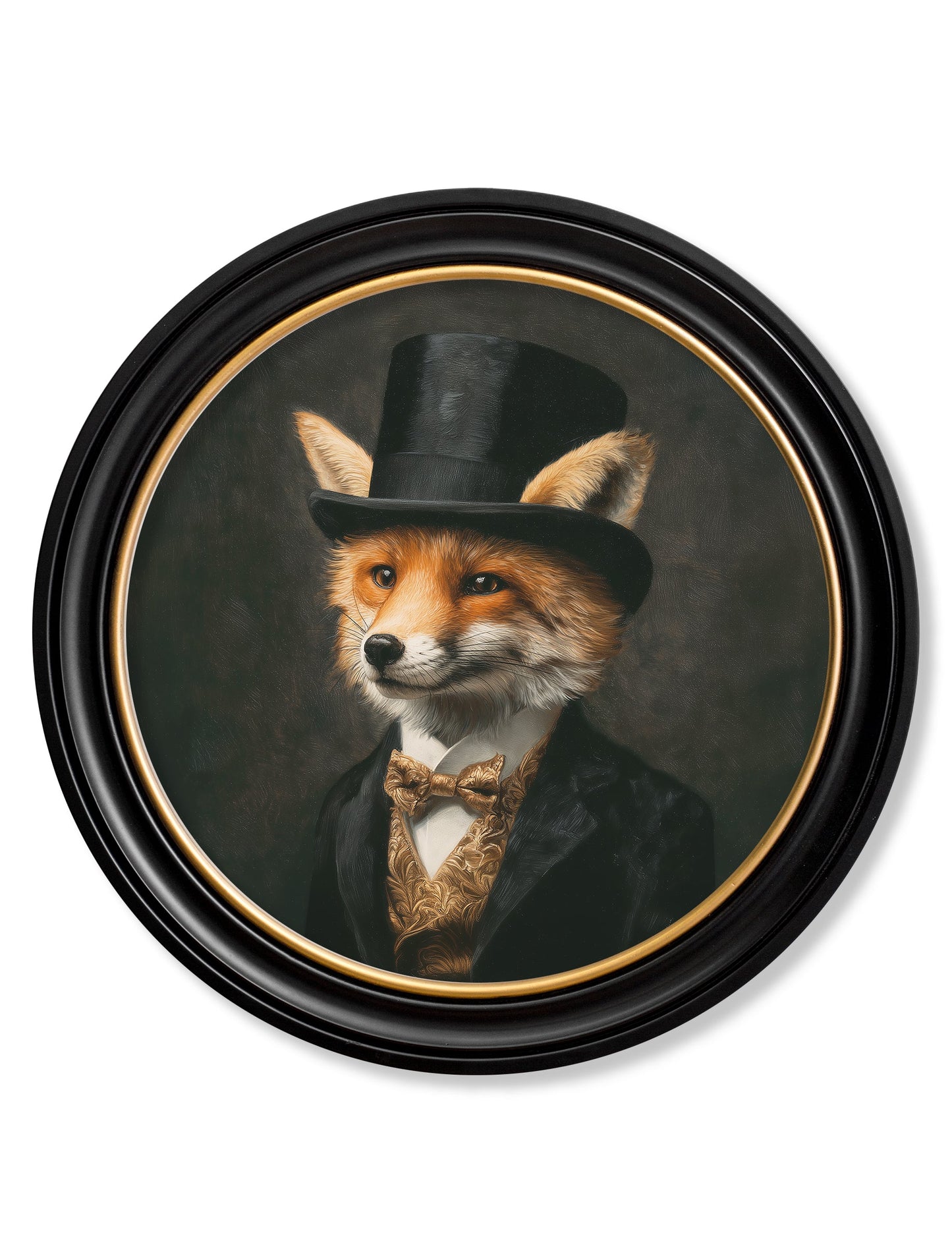 Count Foxalot – Gentleman Fox Oxford Round Frame detail – Leya Buster Interiors