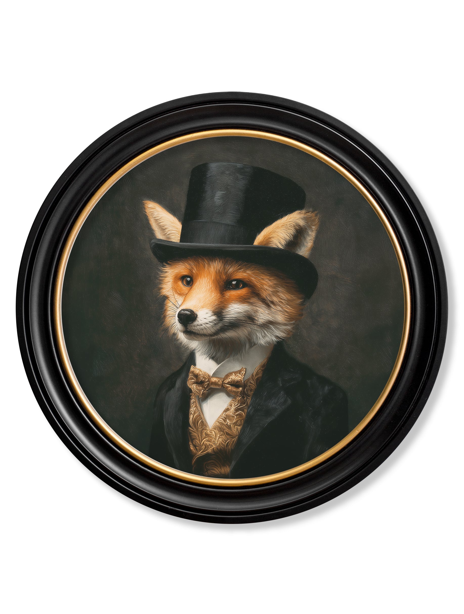 Count Foxalot – Gentleman Fox Oxford Round Frame detail – Leya Buster Interiors