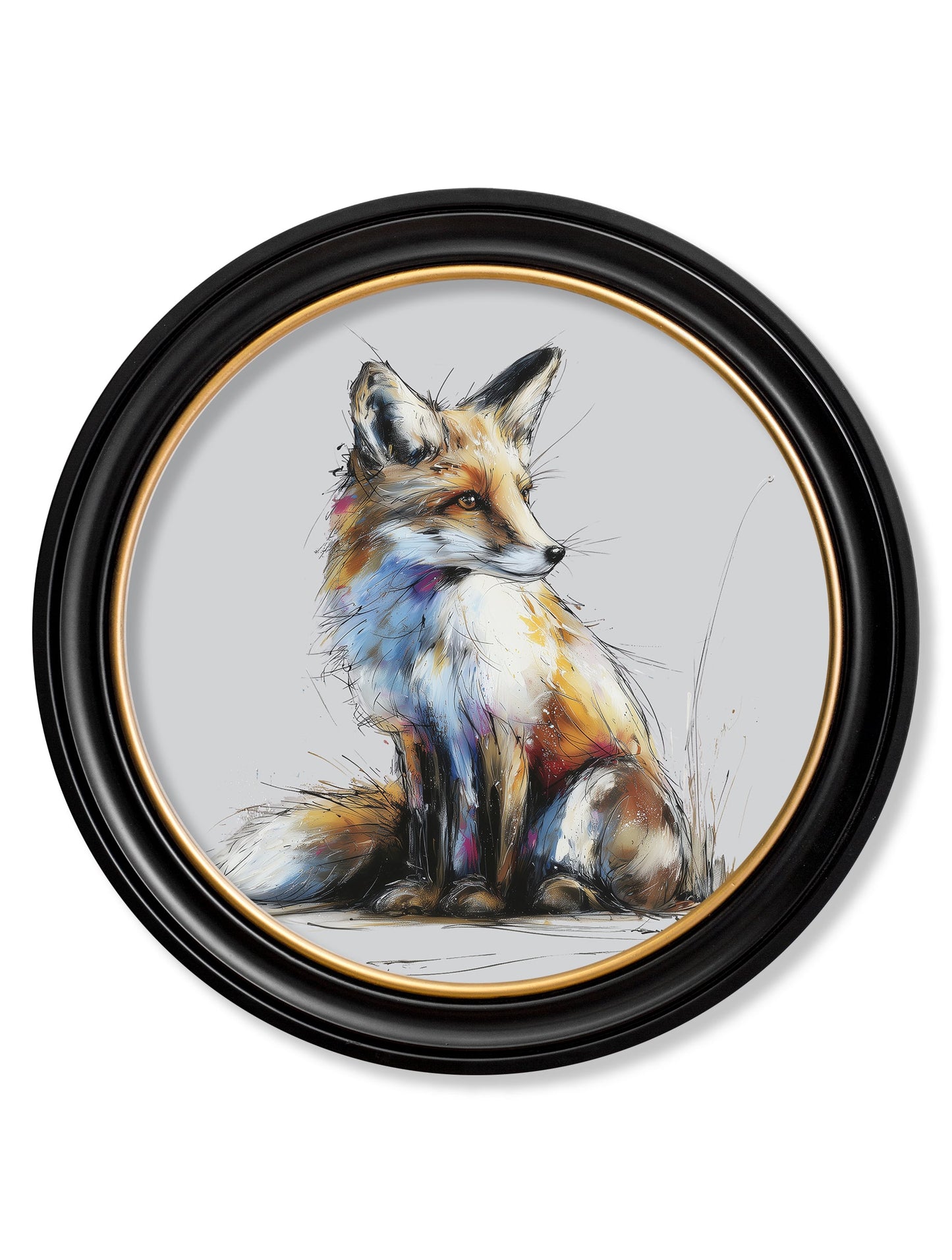 Little Fox Cosy Sketch – Oxford Round Frame detail – Leya Buster Interiors