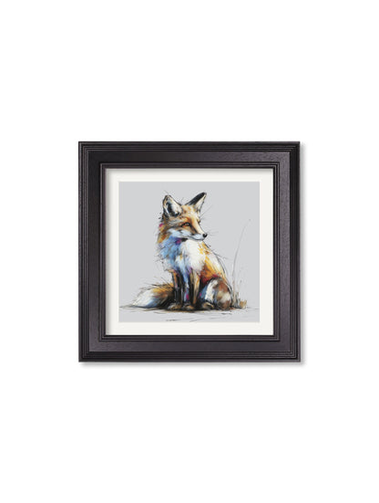 Little Fox Cosy Sketch – Black Hurstwood Square Frame styled view – Leya Buster Interiors