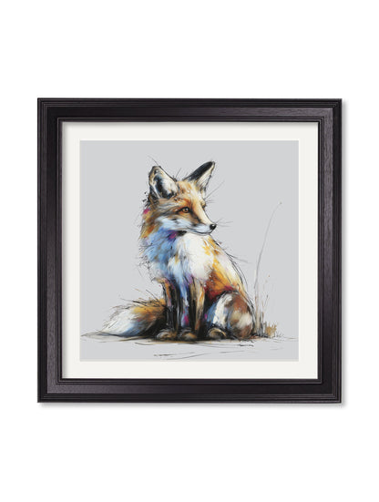 Little Fox Cosy Sketch – Black Hurstwood Square Frame detail – Leya Buster Interiors