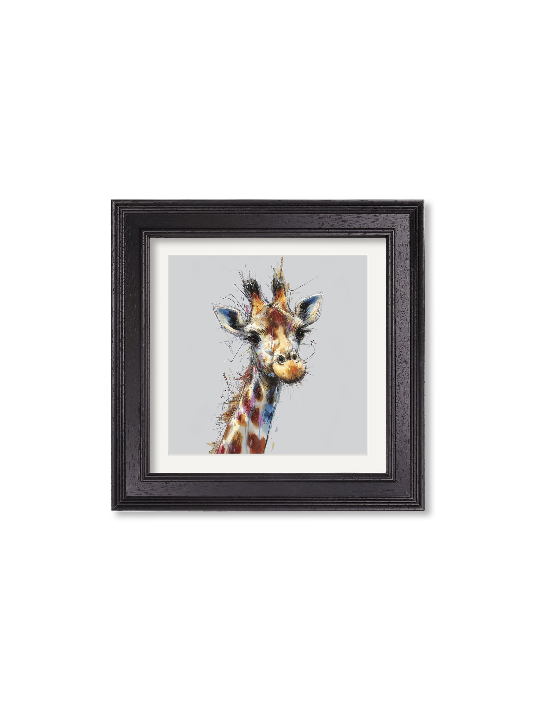 Tall Giraffe Cosy Sketch – Black Hurstwood Square Frame styled view – Leya Buster Interiors