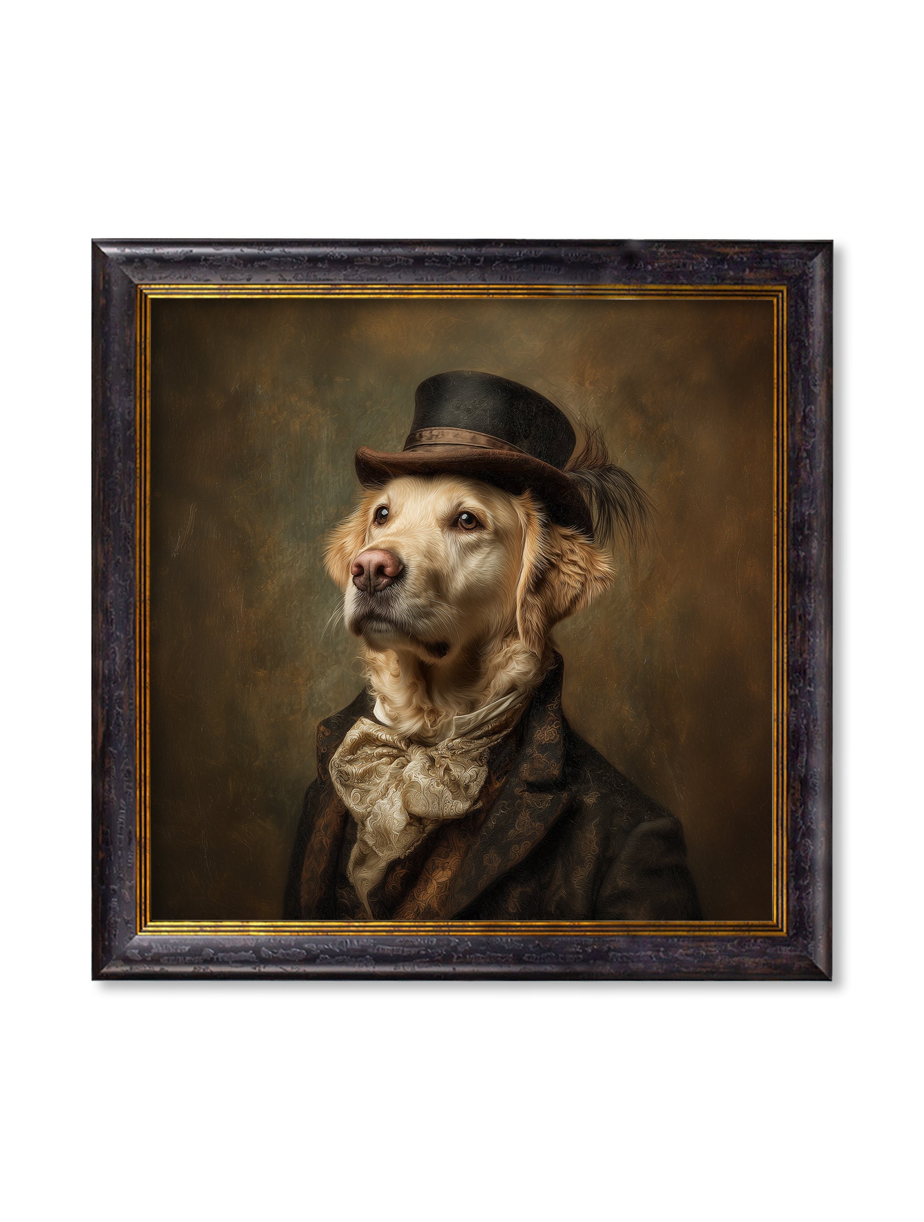 Lord Goldpaw – Gentleman Golden Labrador Oxford Square Frame detail – Leya Buster Interiors