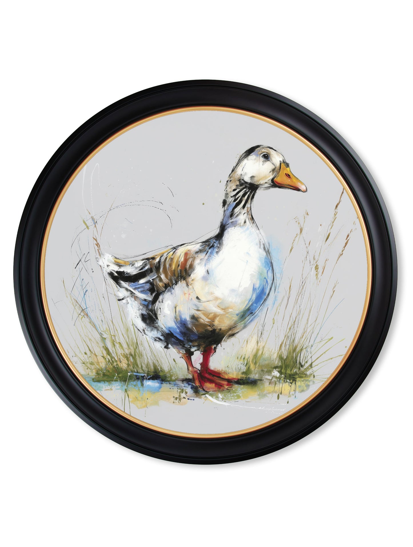 White Goose Cosy Sketch – Oxford Round Frame styled view – Leya Buster Interiors