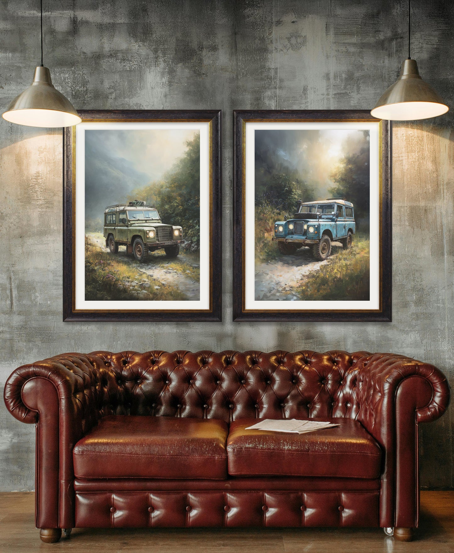 Country Track Defender Blue – Oxford Frame styled view – Leya Buster Interiors