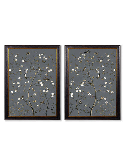 Tree of Life Grey Set of 2 detail – Leya Buster Interiors