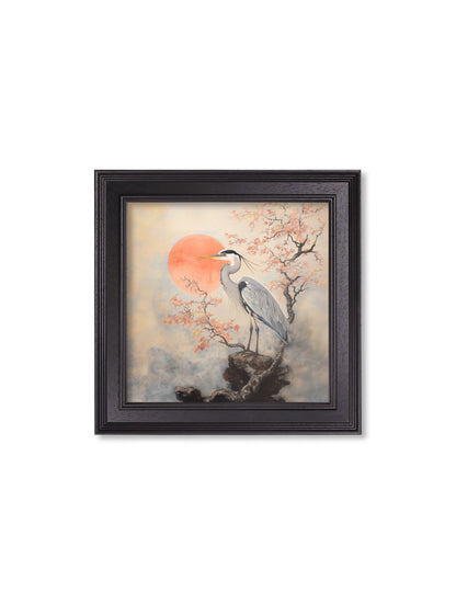 Japanese Twin Herons – Black Hurstwood Square Frame styled view – Leya Buster Interiors