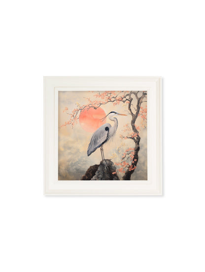Japanese Twin Herons – Cream Hurstwood Square Frame styled view – Leya Buster Interiors