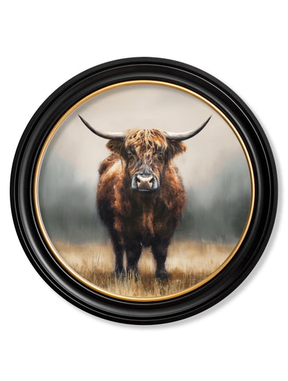 Highland Cow – Oxford Round Frame detail – Leya Buster Interiors