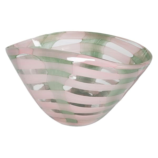 Pink & Pistachio Glass Bowl
