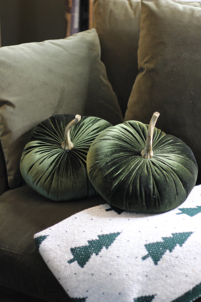 Green Velvet Pumpkin detail – Leya Buster Interiors