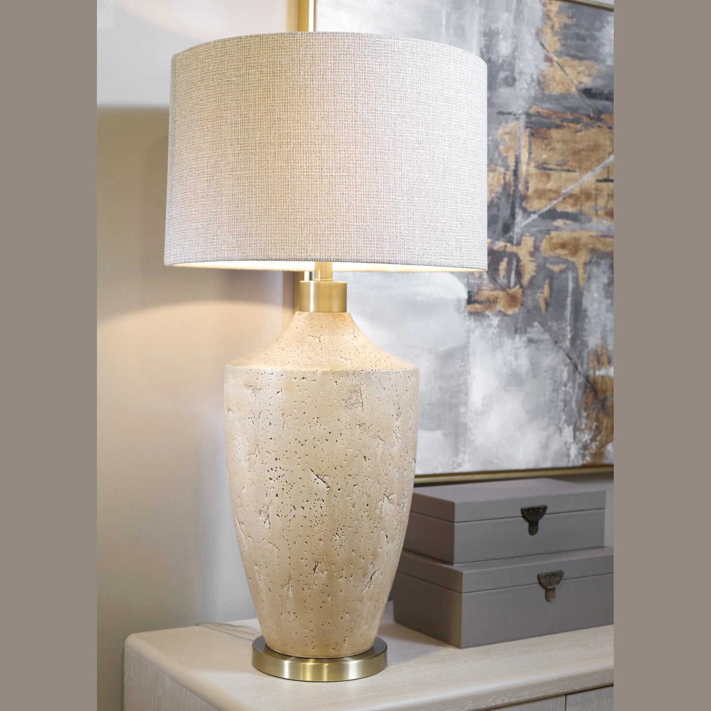 Verona Travertine Table Lamp