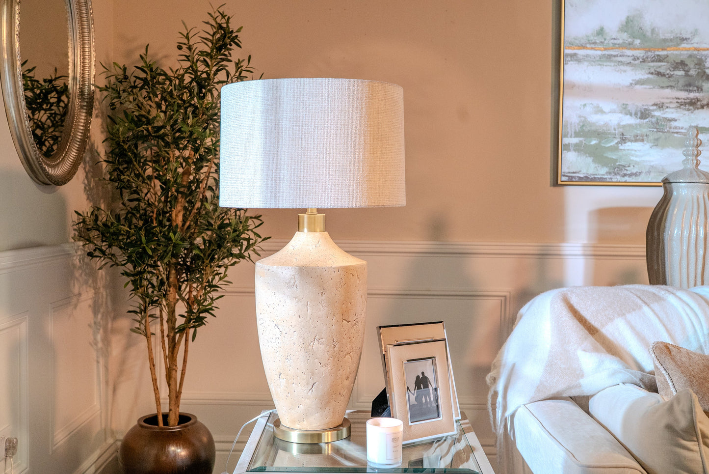 Verona Travertine Table Lamp