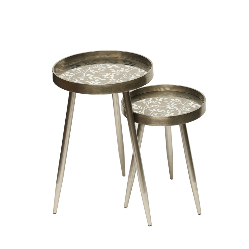 The Valentina Champagne Gold Nesting Tables – Set of 2