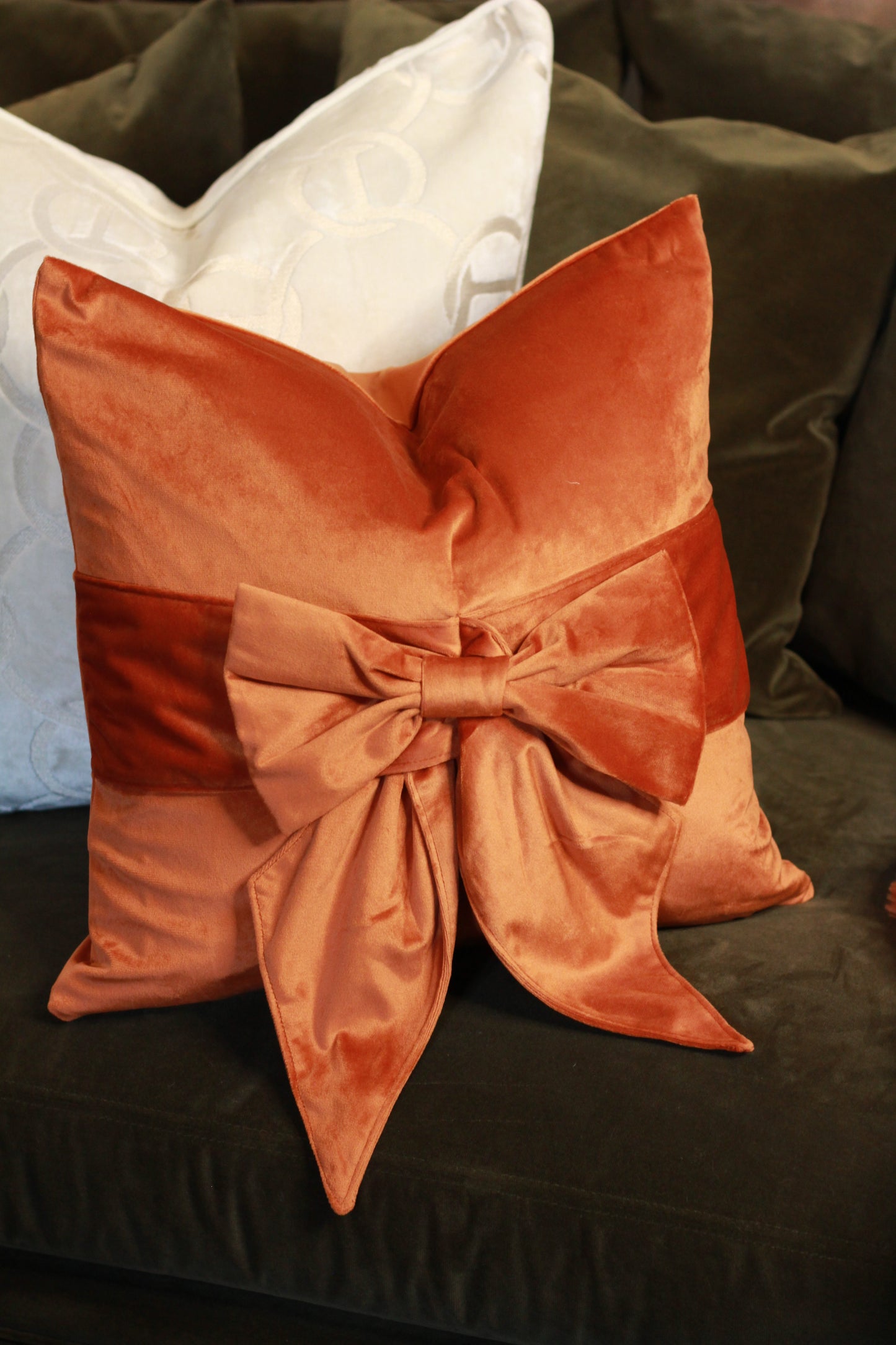 Bow Cushion - Orange