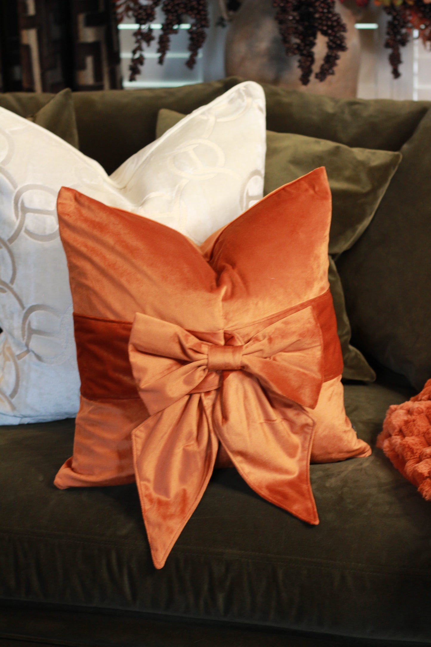 Bow Cushion - Orange