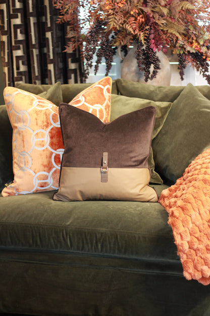 Buckle Cushion – Chocolate detail – Leya Buster Interiors