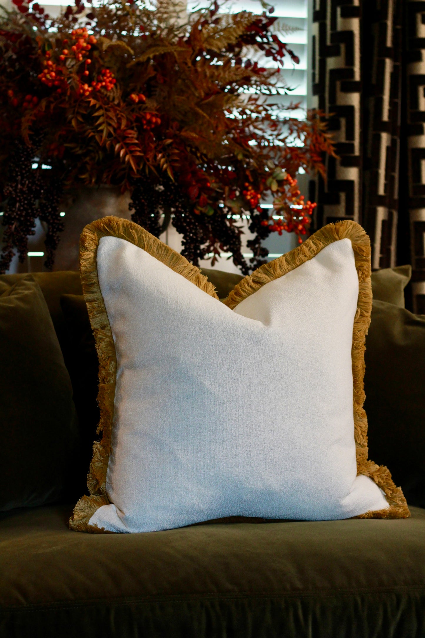 The Beaumont Cushion – Whiskey Fringe