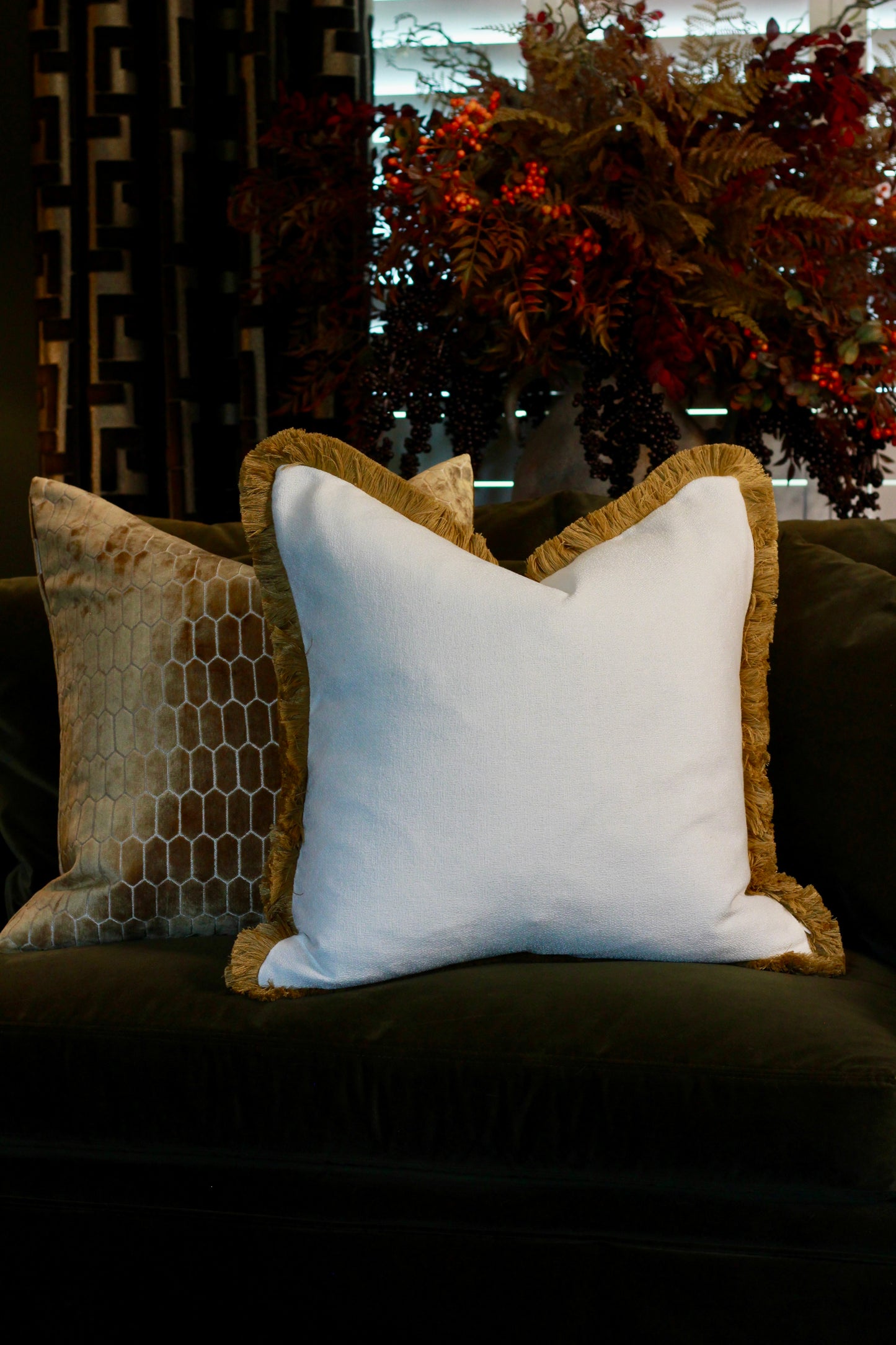 The Beaumont Cushion – Whiskey Fringe