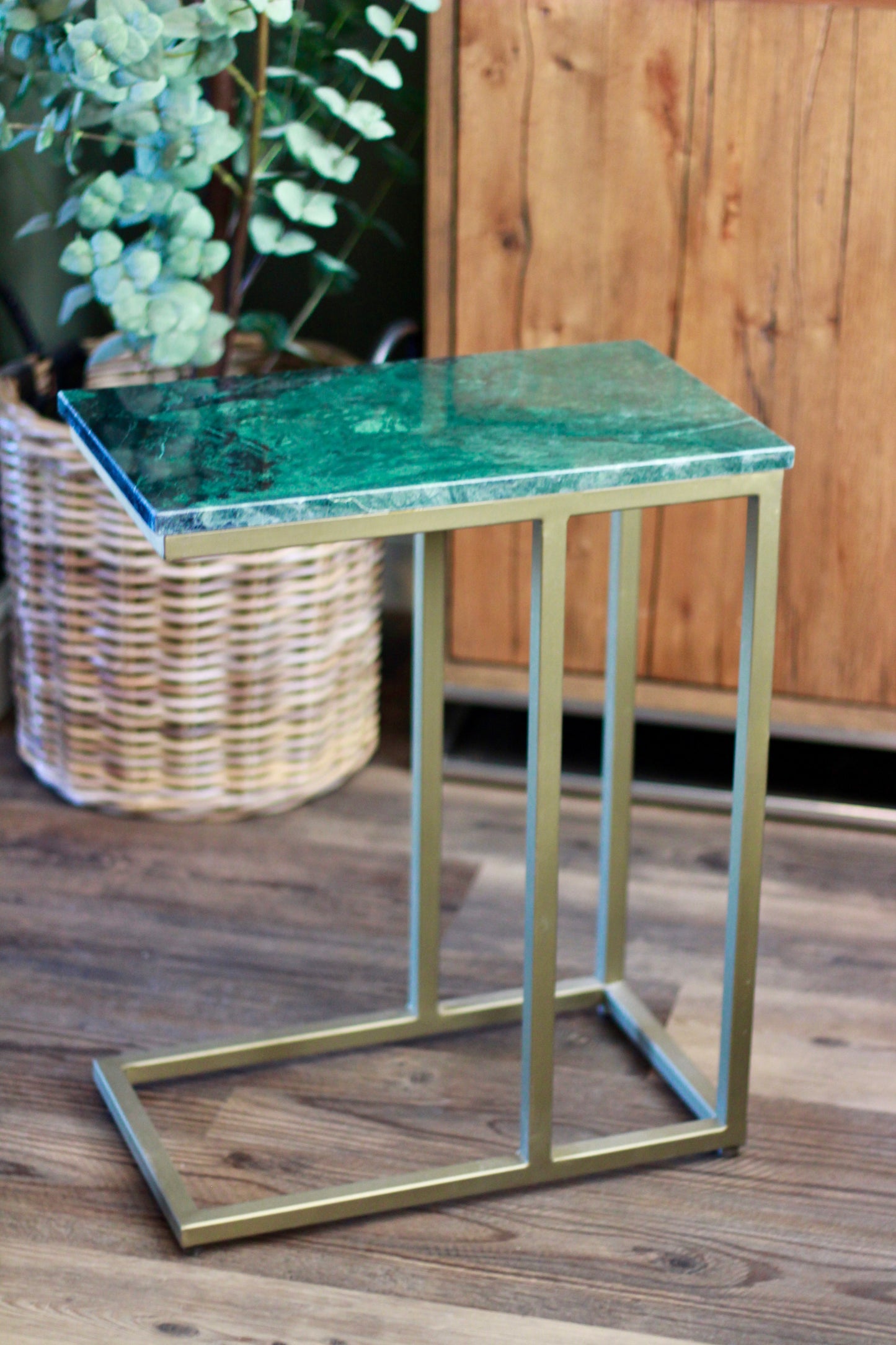 Forest Green Rajasthani Marble Sofa Side Table detail – Leya Buster Interiors