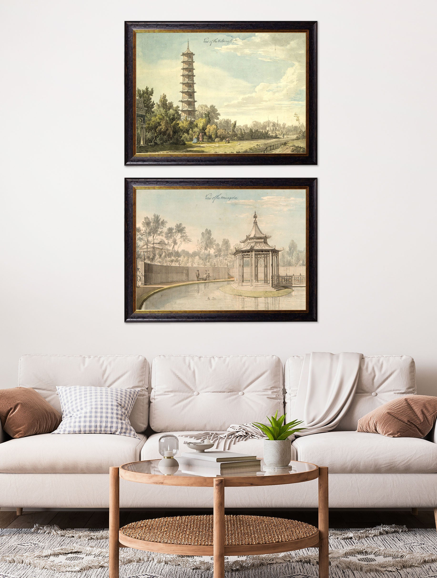 c1763 Gardens at Kew – framed wall art at Leya Buster Interiors