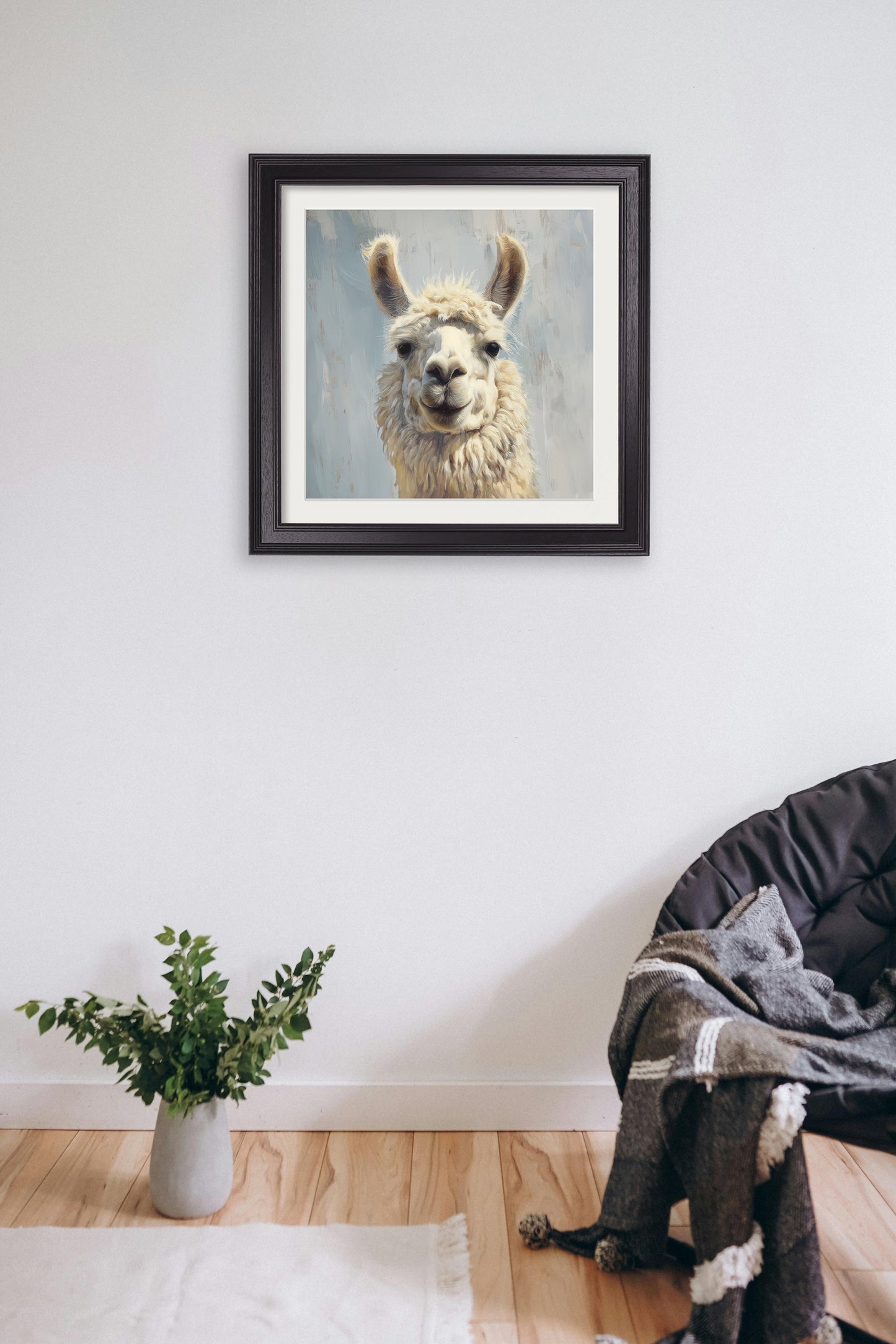 The Goofy Llama – Black Hurstwood Square Frame – framed wall art at Leya Buster Interiors