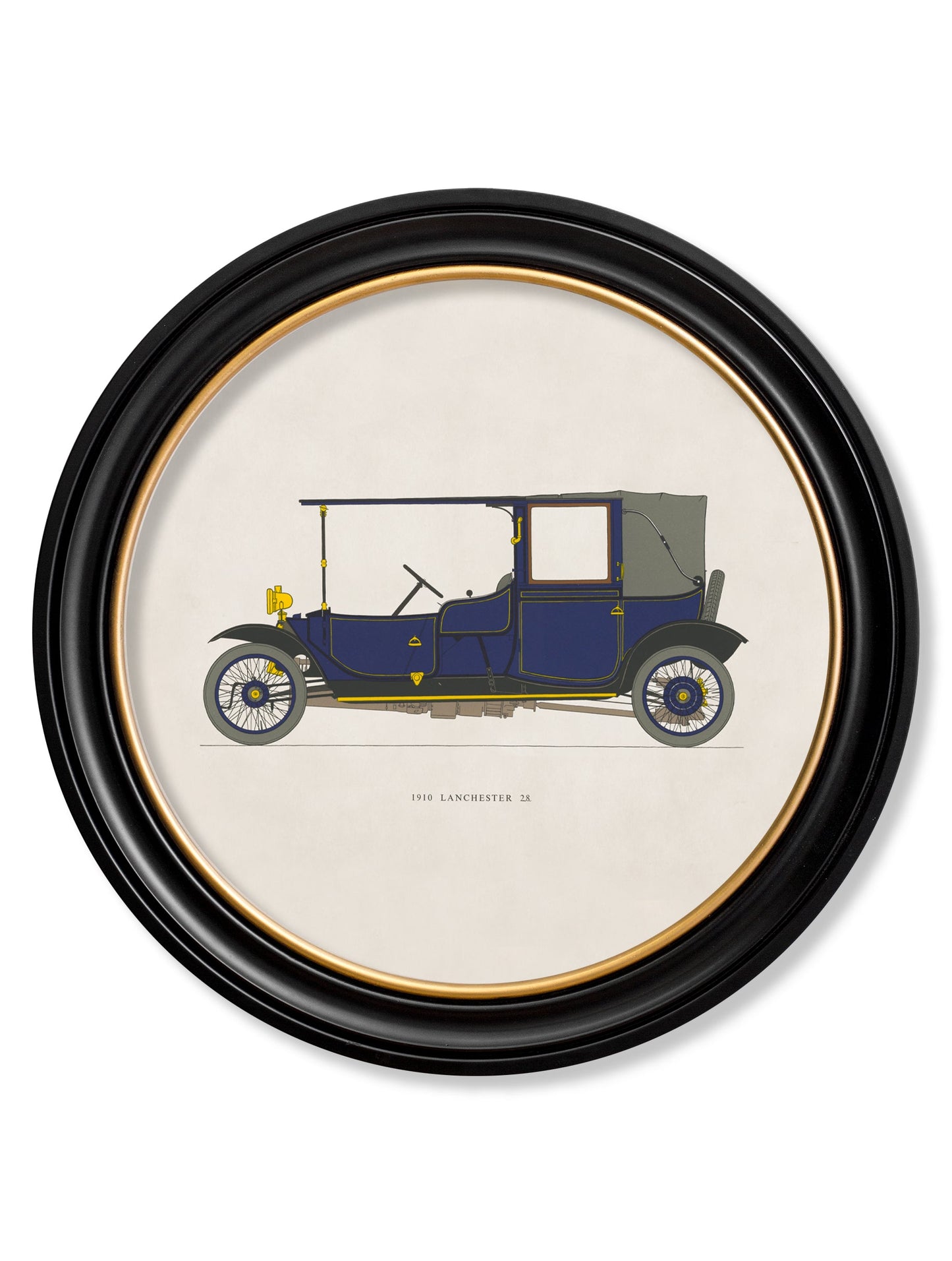 1910 LANCHESTER 28 in Round Frame detail – Leya Buster Interiors