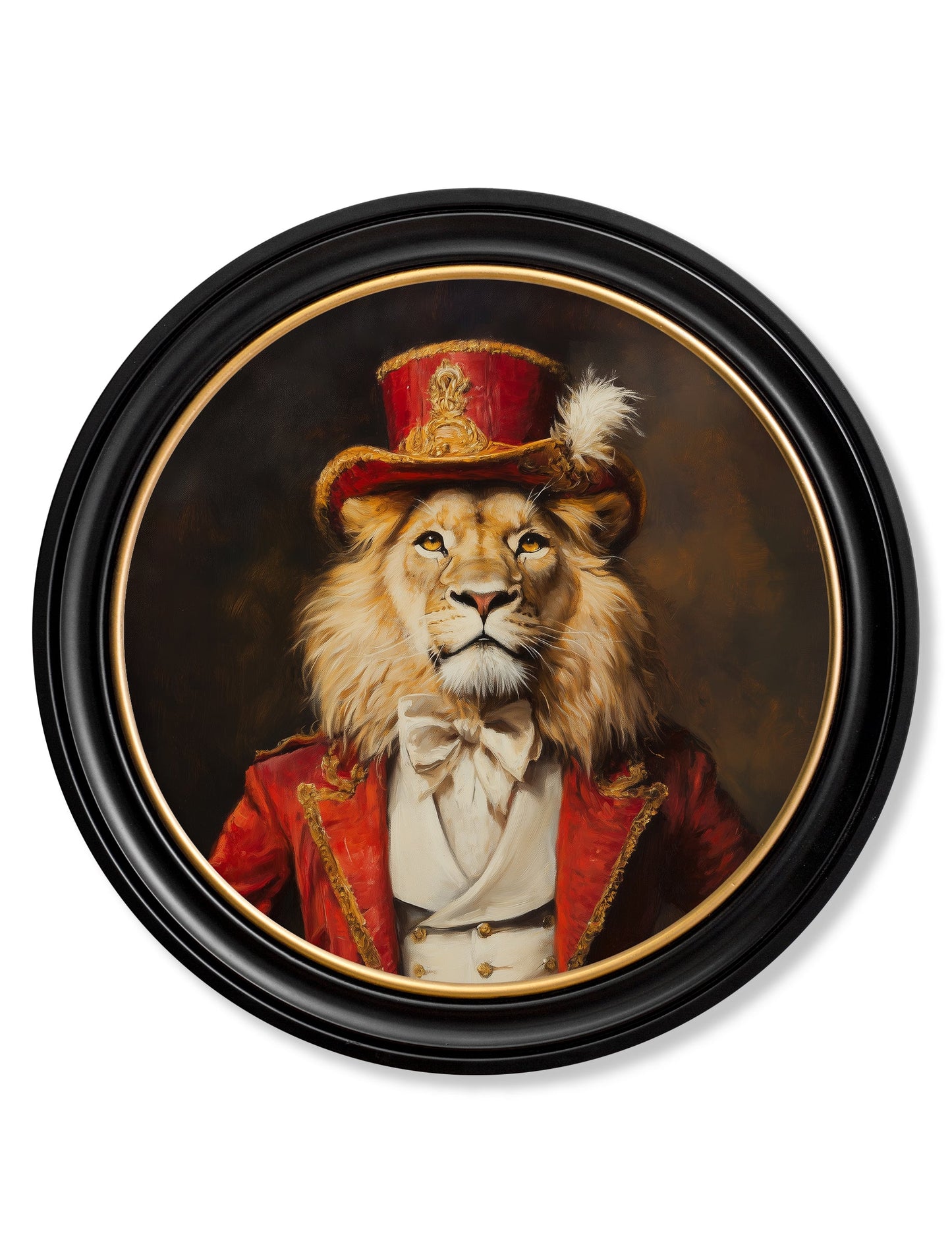 Maximum Mane – Circus Master Lion Oxford Round Frame detail – Leya Buster Interiors