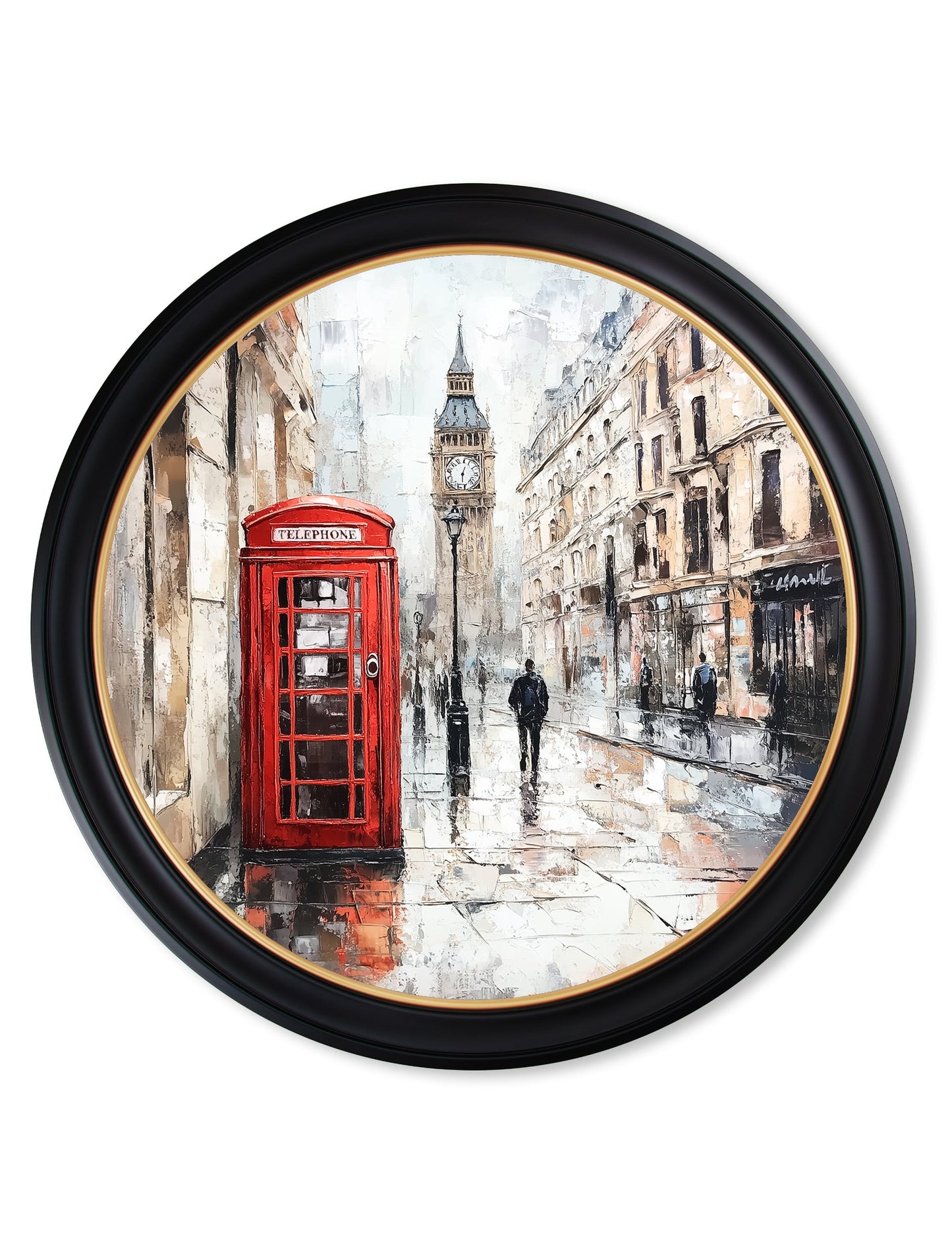 London Telephone Box – Oxford Round Frame styled view – Leya Buster Interiors