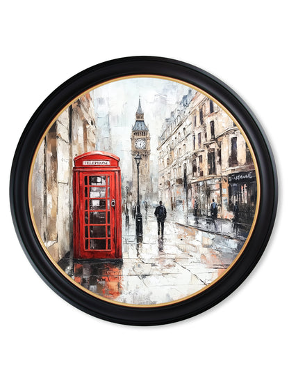 London Telephone Box – Oxford Round Frame styled view – Leya Buster Interiors