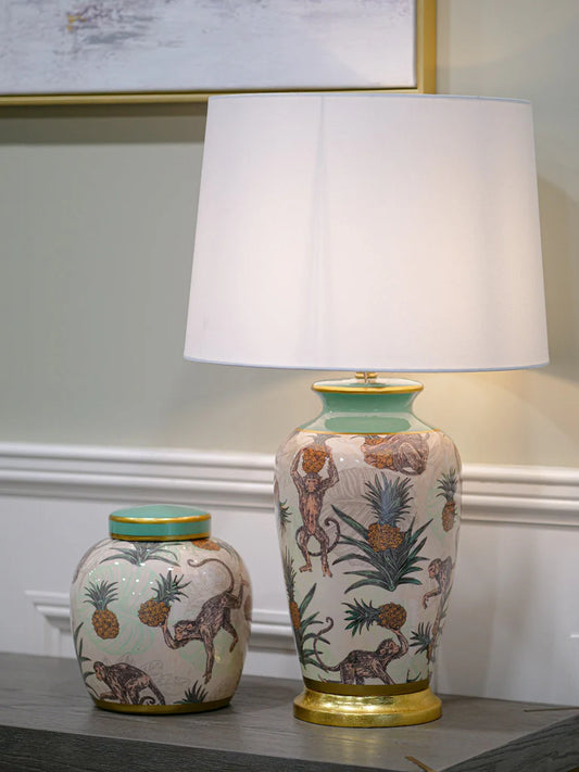 Monkeys & Pineapples Table Lamp