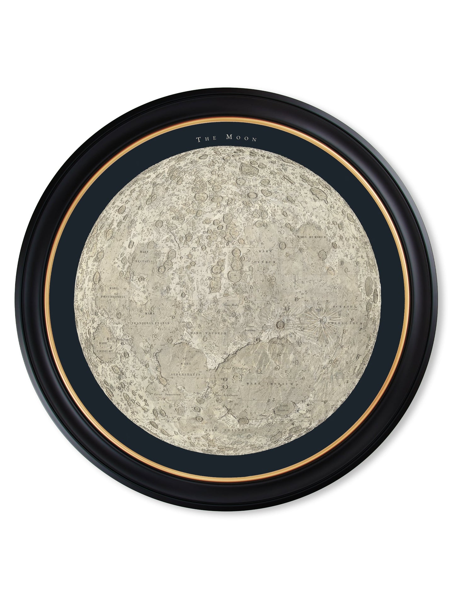 c.1800's Map of the Moon – Round styled view – Leya Buster Interiors