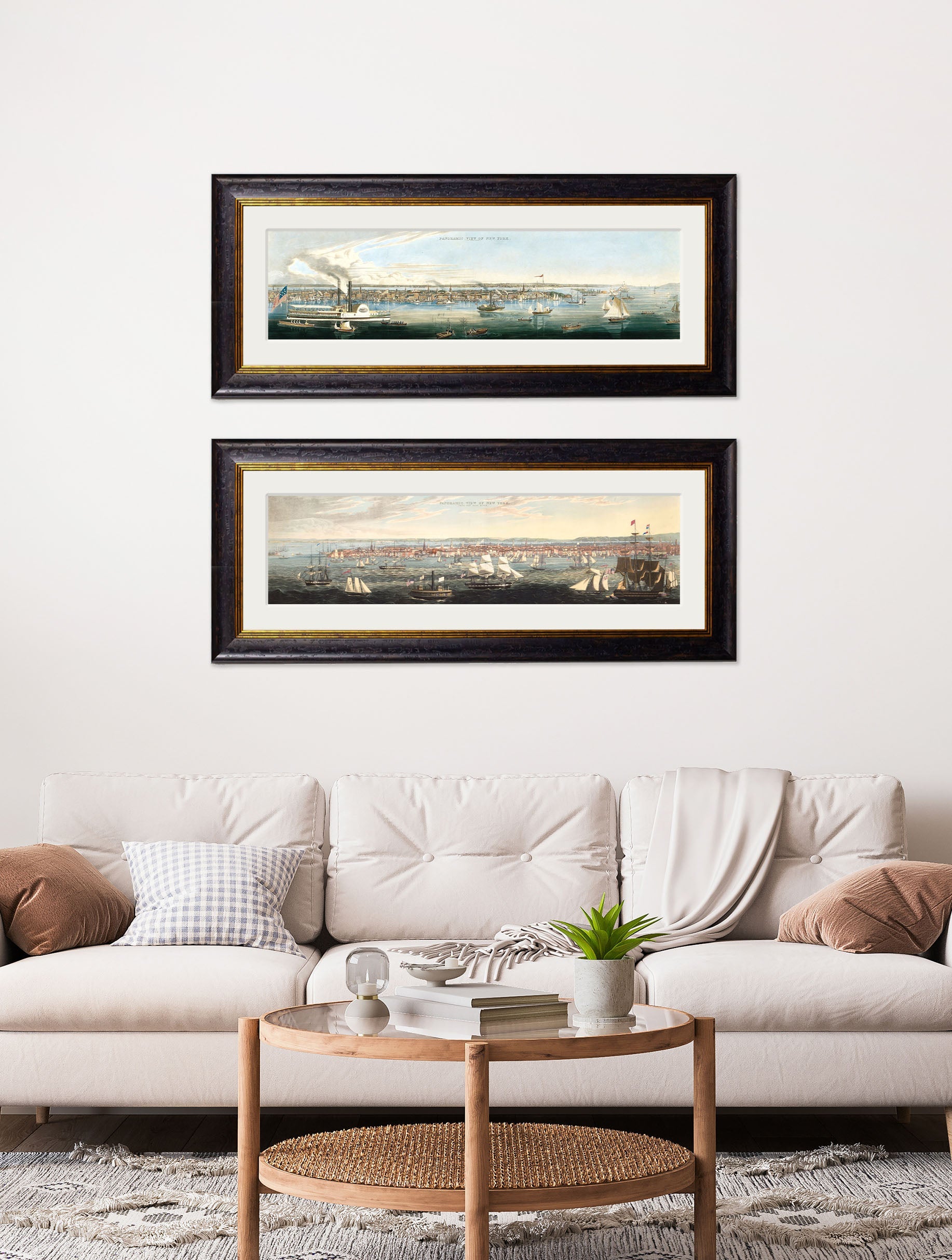 c.1844 Panoramic Views of New York – framed wall art at Leya Buster Interiors