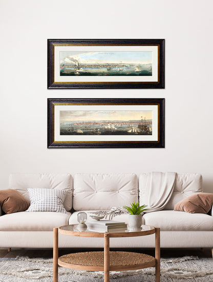 c.1844 Panoramic Views of New York – framed wall art at Leya Buster Interiors