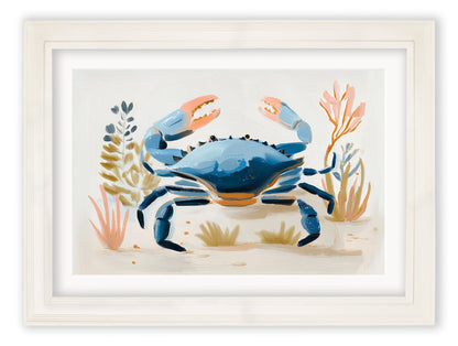 Pastel Shoreline Lobster & Crab – Cream Hurstwood Frame styled view – Leya Buster Interiors