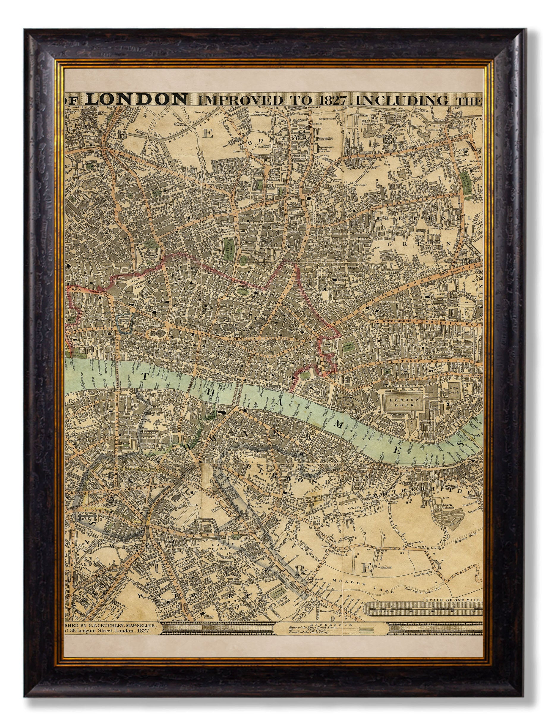 c.1827 London Triptych Map styled view – Leya Buster Interiors